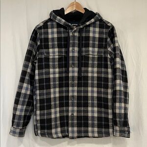 Prana Asgard Hooded Flannel Shirt Jacket - Nautical - Men’s Small